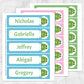  Printable BUNDLE of Personalized Adorable Frog Bookmarks at Printable Planning. Shows 3 pages with blue, pink, or green background colors.