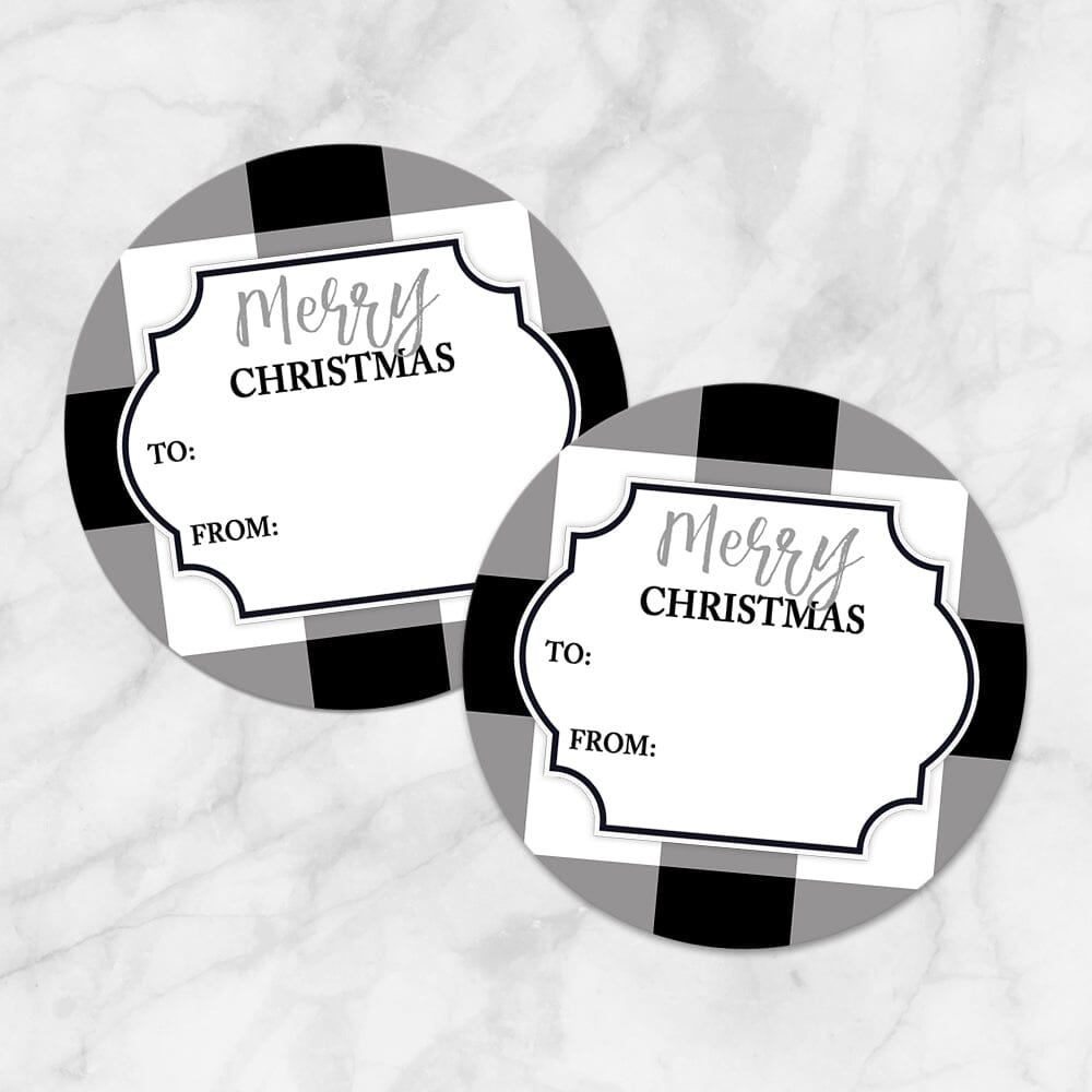 Black and White Buffalo Plaid Gift Tag Stickers - Printable at Printable Planning for only 5.95 black-and-white-buffalo-plaid-gift-tag-stickers-printable-at-printable-planning-for-only-5-95