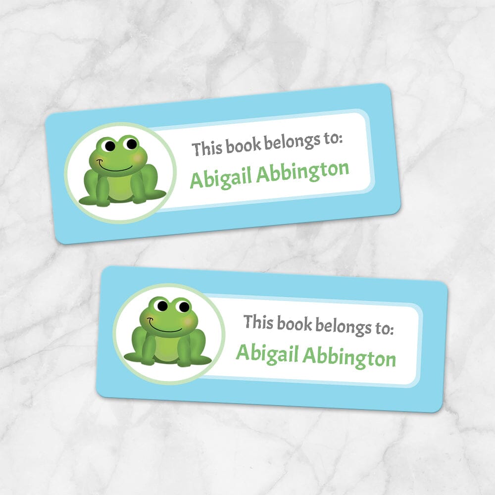 cute-frog-blue-bookplate-labels-for-name-labeling-books-printable-at-printable-planning-for-only-5-95 for Free Printable Frog Name Tags Cute Frog Blue Bookplate Labels for Name Labeling Books - Printable at Printable Planning for only 5.95 for Free Printable Frog Name Tags
