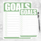 Printable Goals - Green Full Page and Half Page Checklists at Printable Planning.