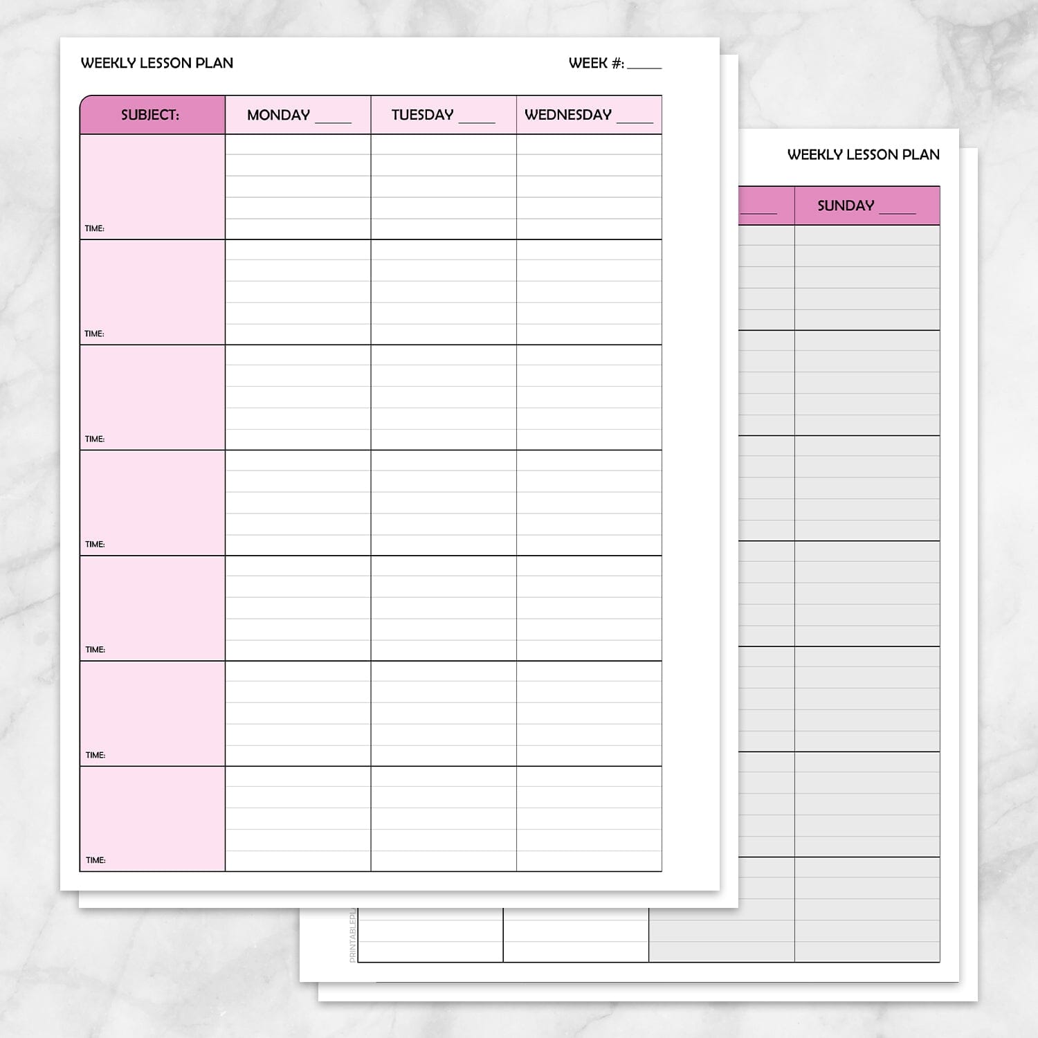 Pink Weekly Lesson Plan for Teachers, School Planning Pages - Printable at Printable Planning for only 5.95 pink-weekly-lesson-plan-for-teachers-school-planning-pages-printable-at-printable-planning-for-only-5-95