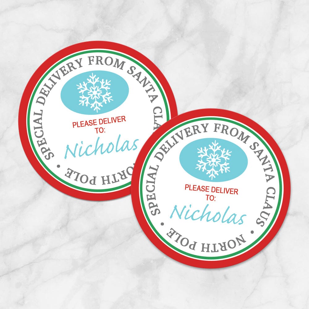 Personalized Gift Tags From Santa, Custom Gift Labels for