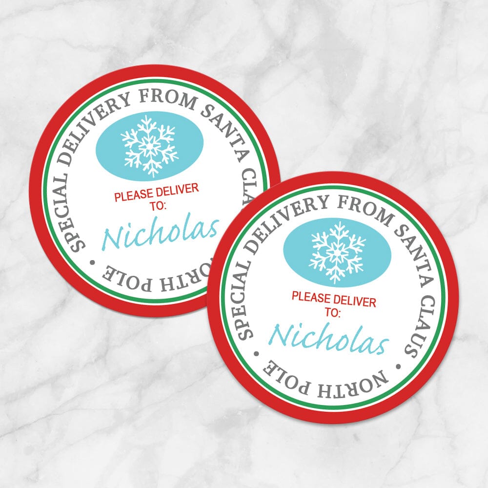 special-delivery-from-santa-claus-round-personalized-gift-tags-or-stickers-printable-at-printable-planning-for-only-5-95 for Free Santa Printable Gift Tags Special Delivery from Santa Claus - Round Personalized Gift Tags or Stickers - Printable at Printable Planning for only 5.95 for Free Santa Printable Gift Tags