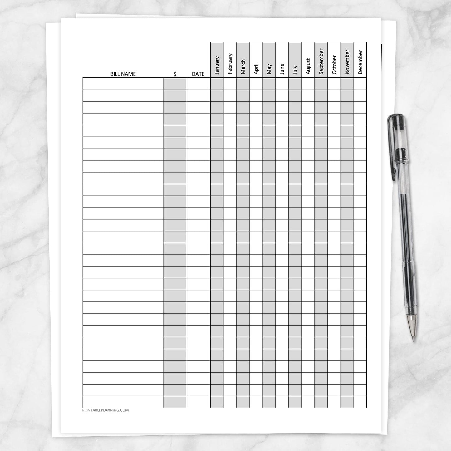 Printable Financial BUNDLE: Budget Worksheet, Bill Payment, Debt Payoff Plan at Printable Planning