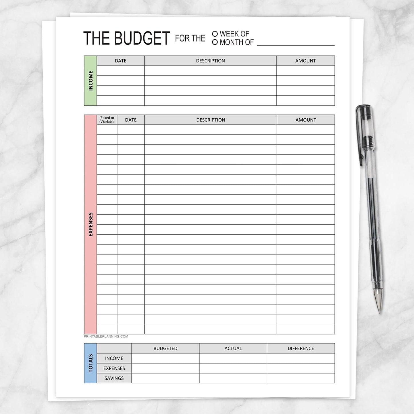 Printable Financial BUNDLE: Budget Worksheet, Bill Payment, Debt Payoff Plan at Printable Planning