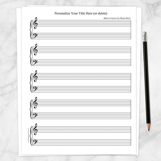 Printable Personalized Blank Piano and Vocals Sheet Music at Printable Planning