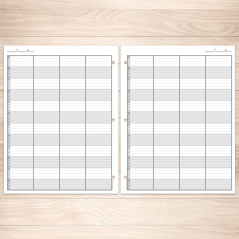 Printable Schedule Sheet in 15 Minute Increments, front and back, at Printable Planning
