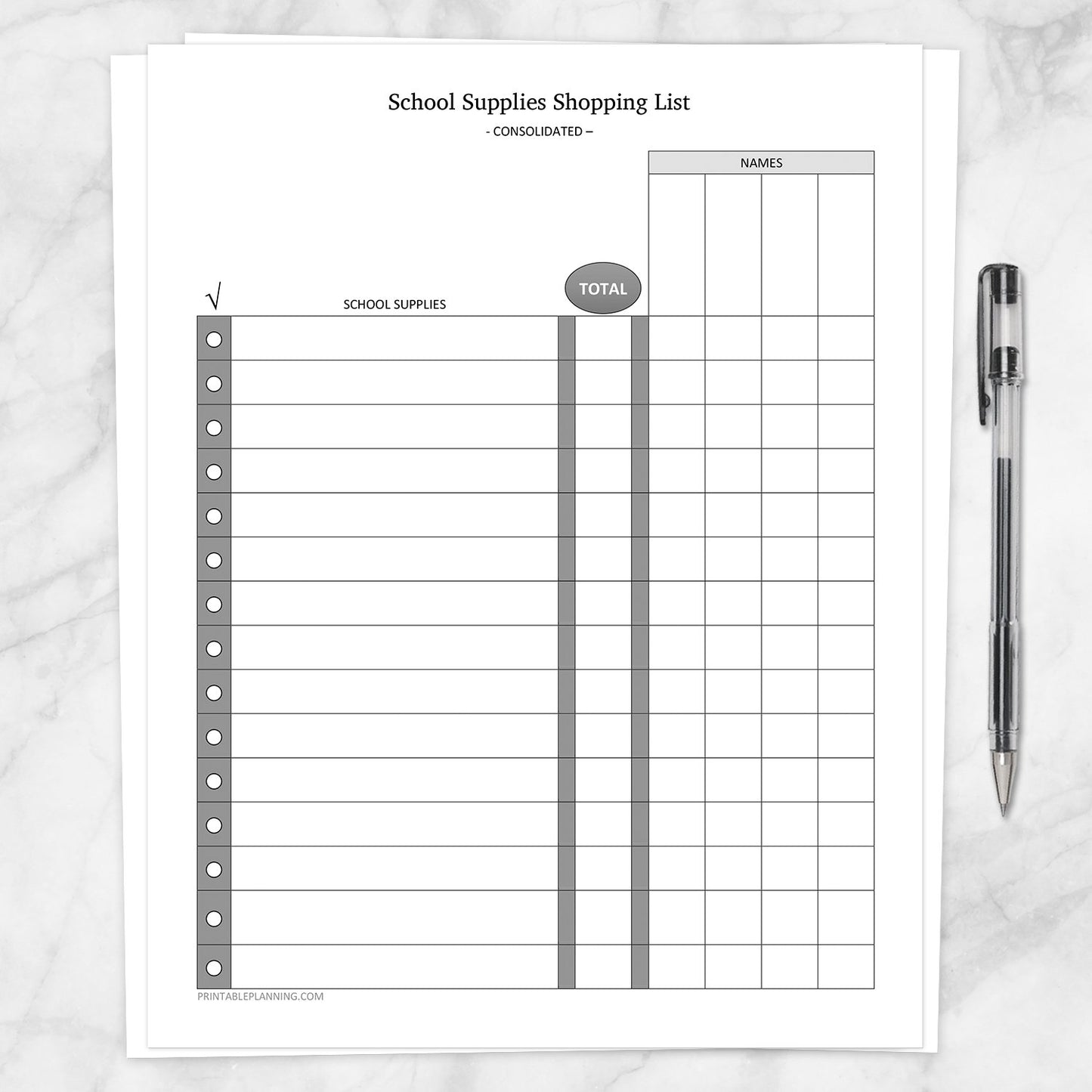 Printable School Supplies Shopping List, Consolidated, at Printable Planning