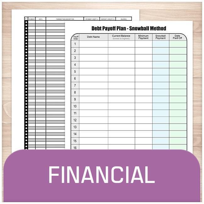 Printable Financial Sheets at Printable Planning