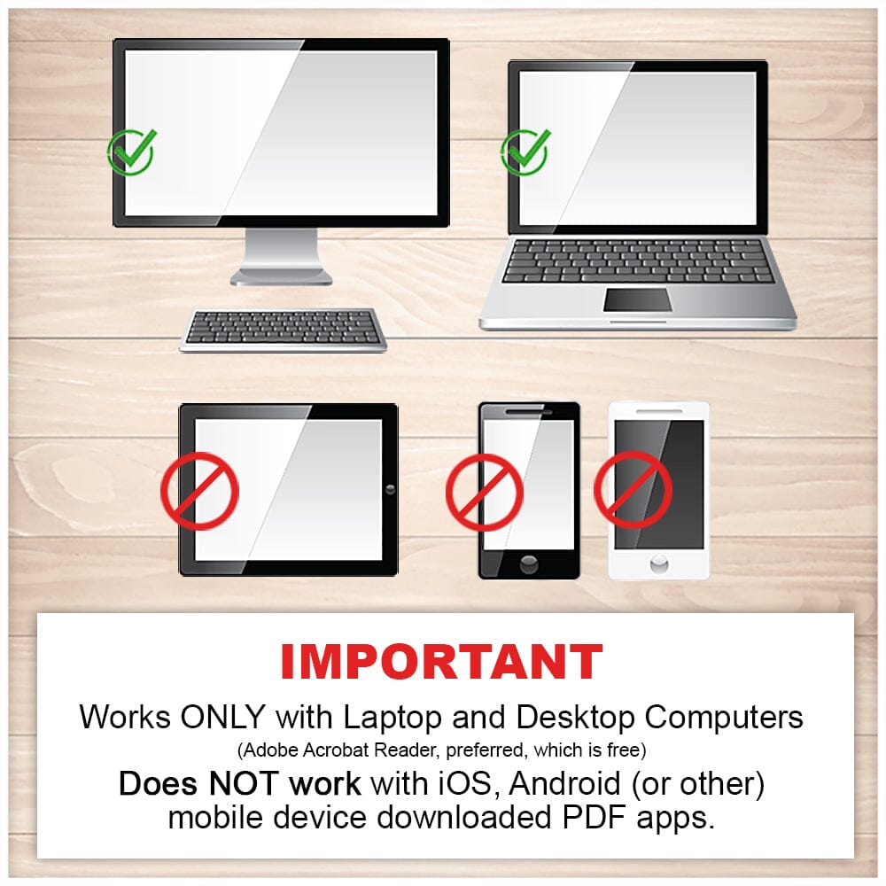 IMPORTANT infographic on only using laptop and desktop computers for editing PDF image in this file.