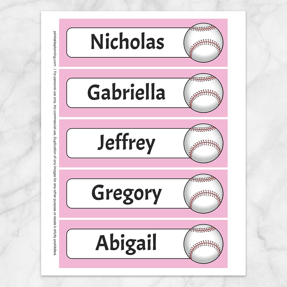 BUNDLE Personalized Baseball Bookmarks Printable At Printable