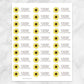 Printable Bright Happy Yellow Sunflower Address Labels at Printable Planning. Sheet with 30 labels.