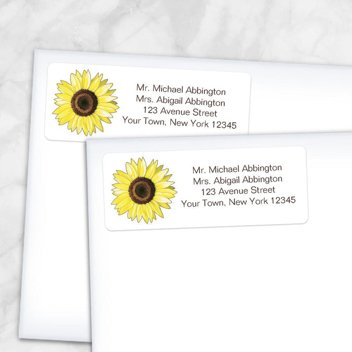 Bright Happy Yellow Sunflower Address Labels - Printable – Printable ...
