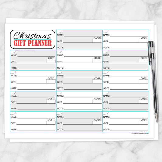 Printable Christmas Gift Planning List - Holiday Organizer at Printable Planning.