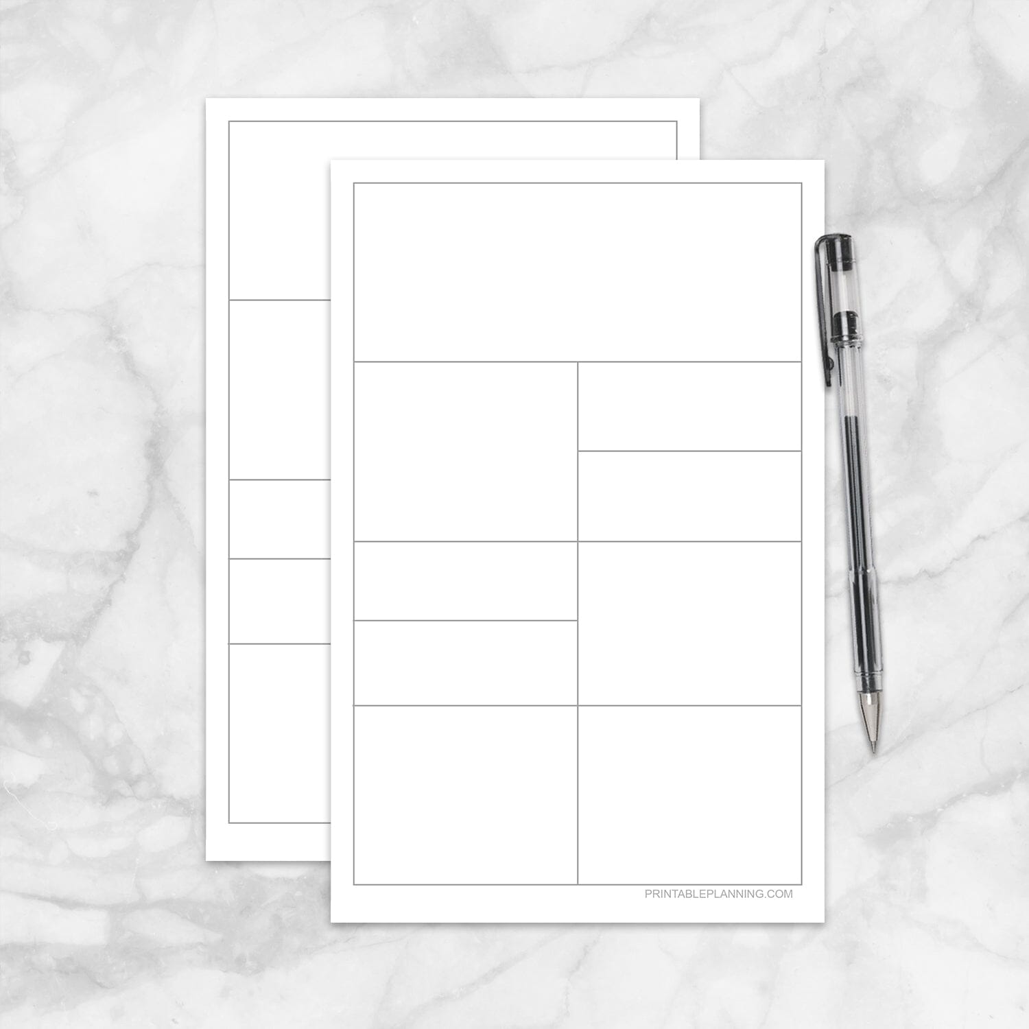Printable Compartmentalized Scratch Paper - Half Page at Printable Planning. Example of half sized pages.