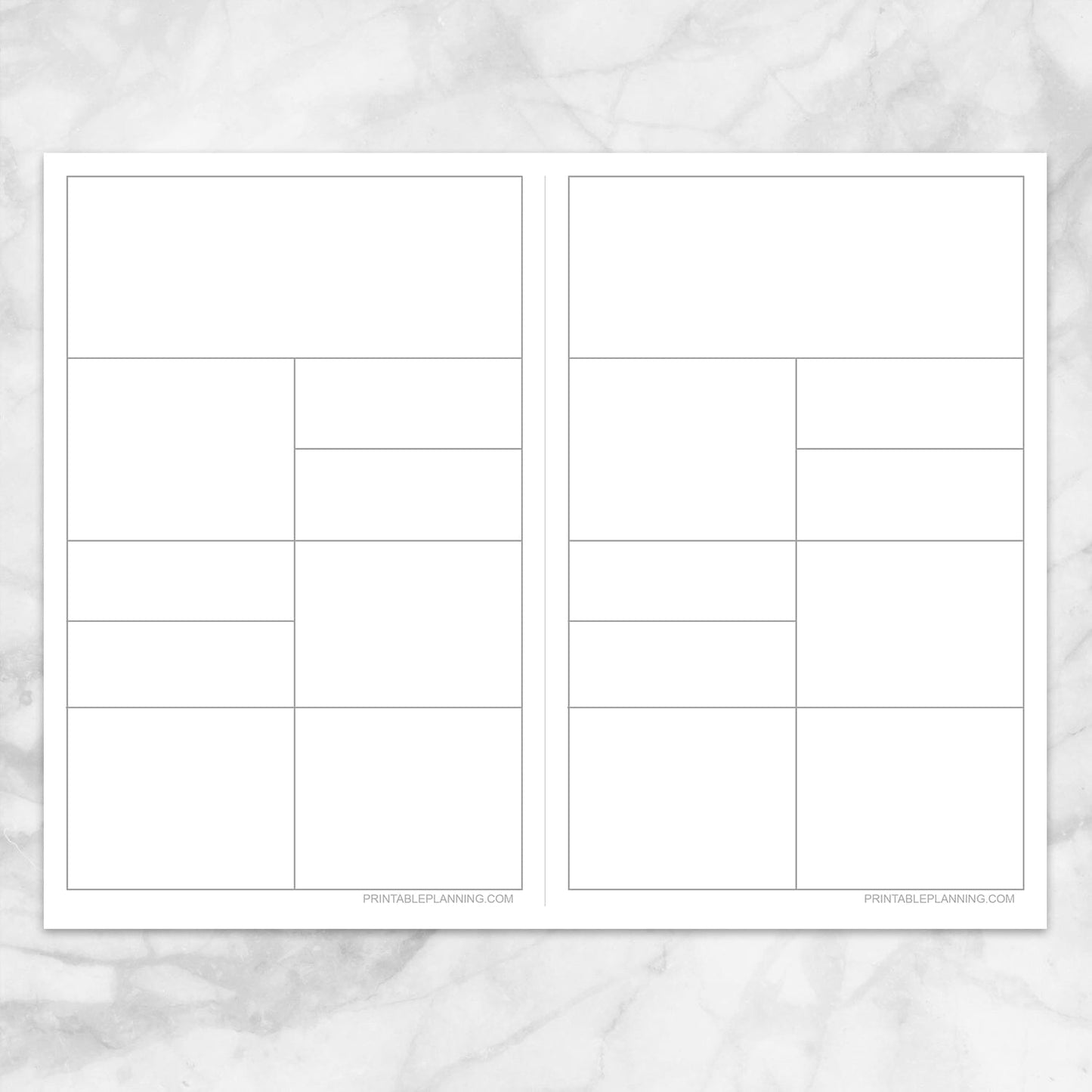 Printable Compartmentalized Scratch Paper - Half Page at Printable Planning. Full page before cutting.