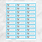 Printable Cute Elephant Blue Background Address Labels at Printable Planning. Sheet of 30 labels. 