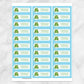 Printable Cute Frog Blue Background Address Labels at Printable Planning. Sheet of 30 labels.