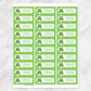 Printable Cute Frog Green Background Address Labels at Printable Planning. Sheet of 30 labels.
