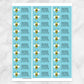 Printable Cute Turquoise Bee Address Labels at Printable Planning. Sheet of 30 labels.