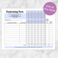 Printable Fundraising Form, 12 Item Columns at Printable Planning. All blue fields are editable.