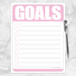 Printable Goals - Pink Full Page Checklist at Printable Planning.