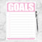 Goals - Pink Full Page and Half Page Checklists - Printable at ...