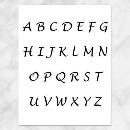 Letters that will appear for your monogram choice in the Printable Modern Monogram Red Address Labels at Printable Planning.