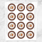 Printable Patchwork Pumpkin Thanksgiving Stickers or Cupcake Toppers at Printable Planning. Sheet of 12.