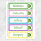 Printable Personalized Adorable Frog Colorful Bookmarks at Printable Planning. Sheet of 5 bookmarks.