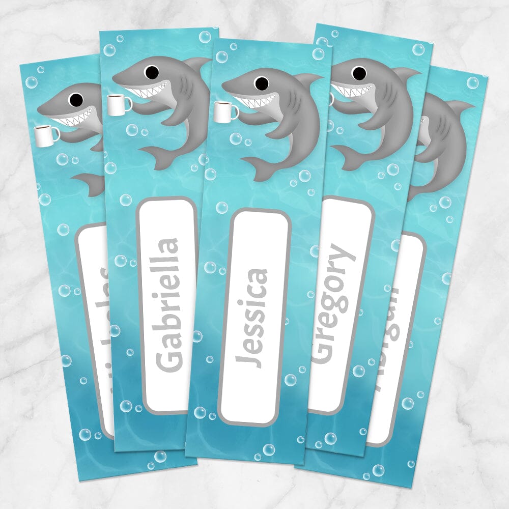 Personalized Coffee Shark Bookmarks - Printable at Printable Planning for only 5.95