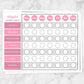 Printable Personalized Chore Chart Weekly Pages in pink at Printable Planning.