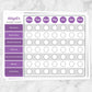Printable Personalized Chore Chart Weekly Pages in purple at Printable Planning.