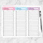 Printable Pink Blue and Purple Grocery Lists - 3 Lists Per Page at Printable Planning.
