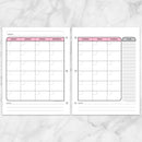 Pink Monthly and Weekly Calendar Planner Pages - Printable at Printable ...