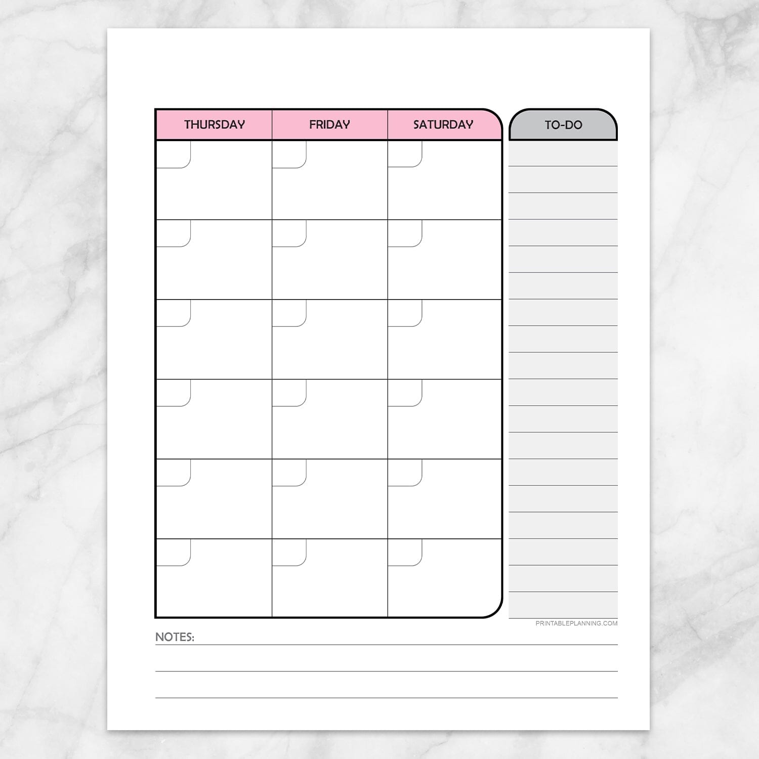 Pink Monthly and Weekly Calendar Planner Pages - Printable at Printable ...