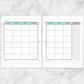 Printable Teal Monthly Calendar Planner Pages (left and right) at Printable Planning.