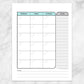 Printable Teal Monthly Calendar Planner Page (right page) at Printable Planning.