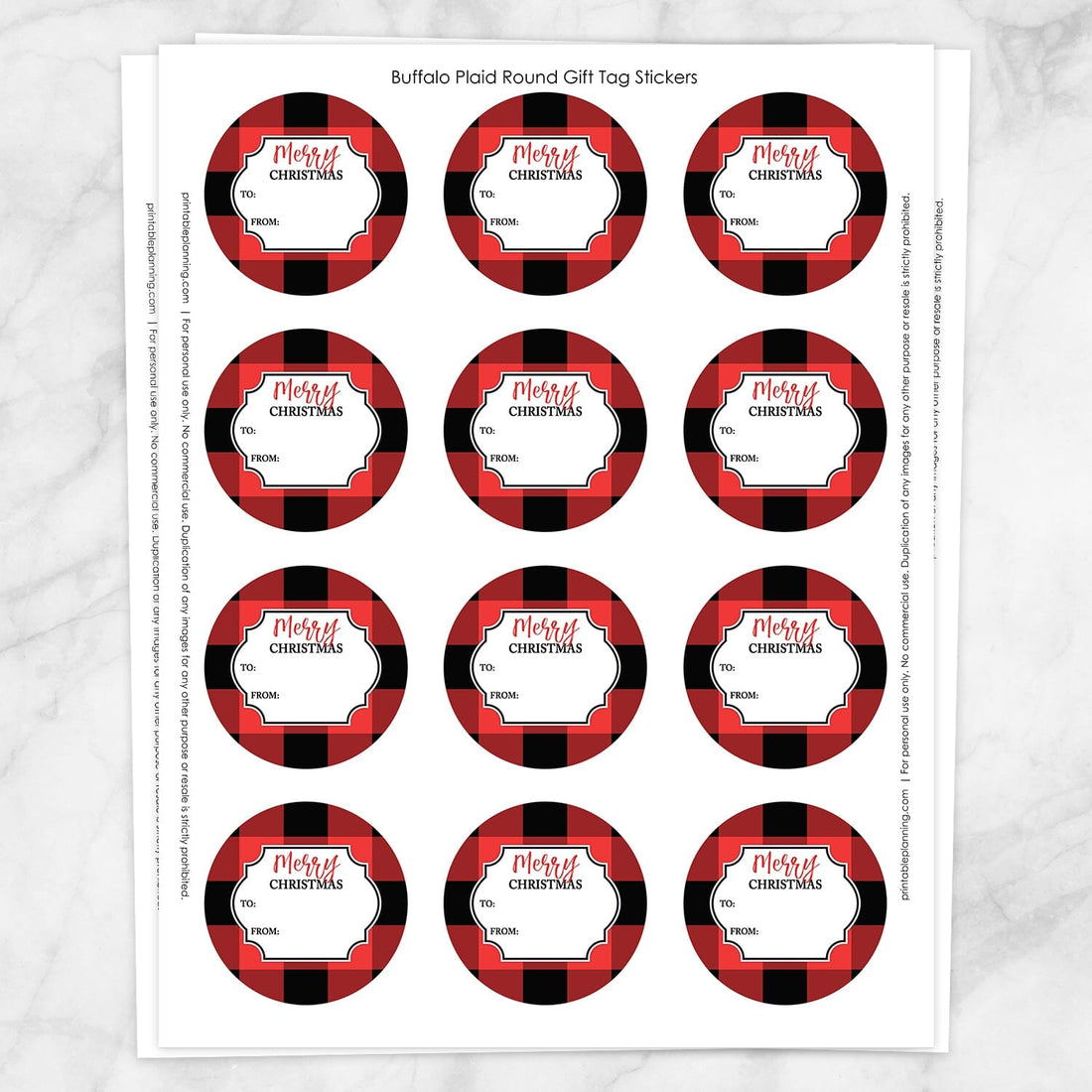 Red Buffalo Plaid Gift Tag Stickers - Printable at Printable Planning ... Red Buffalo Plaid Gift Tag Stickers - Printable at Printable Planning ...