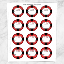 Red Buffalo Plaid Gift Tag Stickers - Printable at Printable Planning ...