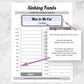 Printable Sinking Funds Savings Chart, 6 Months Weekly at Printable Planning. Infographic shows how the auto-calculations work.