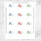 Printable Snowflake Gift Tag Stickers - Blue Red Green at Printable Planning. Sheet of 12 stickers.