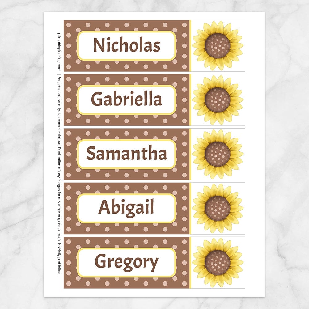 Personalized Sunflower Polka Dot Bookmarks - Printable at Printable Planning for only 5.95 personalized-sunflower-polka-dot-bookmarks-printable-at-printable-planning-for-only-5-95