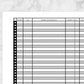 Printable Financial Transaction Register - Full Page at Printable Planning. Closer view of the page.
