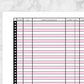 Printable Financial Transaction Register in Pink - Full Page at Printable Planning. Closer view of the page.