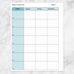 Printable Turquoise Weekly Lesson Plan for Teachers, School Planning Pages (left, back page) at Printable Planning. 