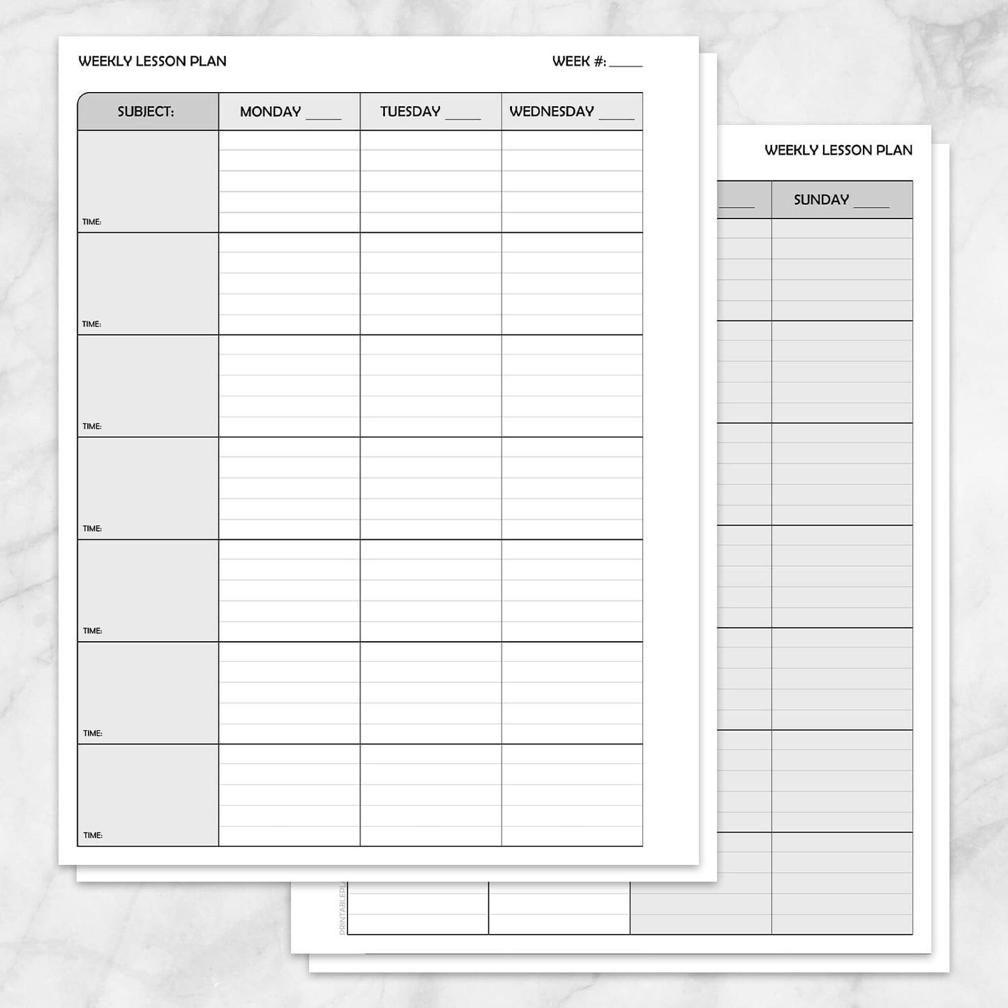 Printable Weekly Lesson Plan for Teachers - School Planning Pages at Printable Planning.