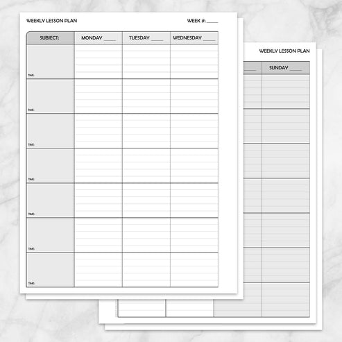 Weekly Lesson Plan for Teachers - School Planning Pages - Printable at ...