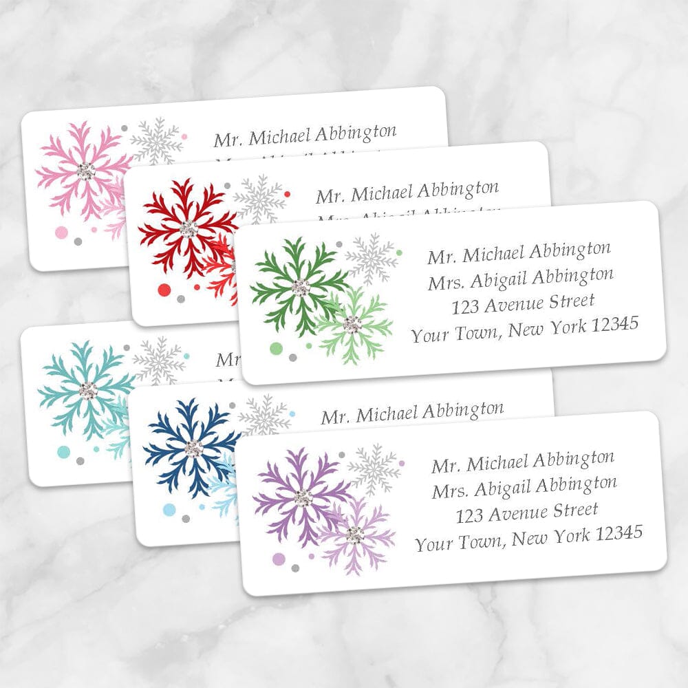 Snowflake Label Template 70+ Christmas And New Year Gift Tags Stickers