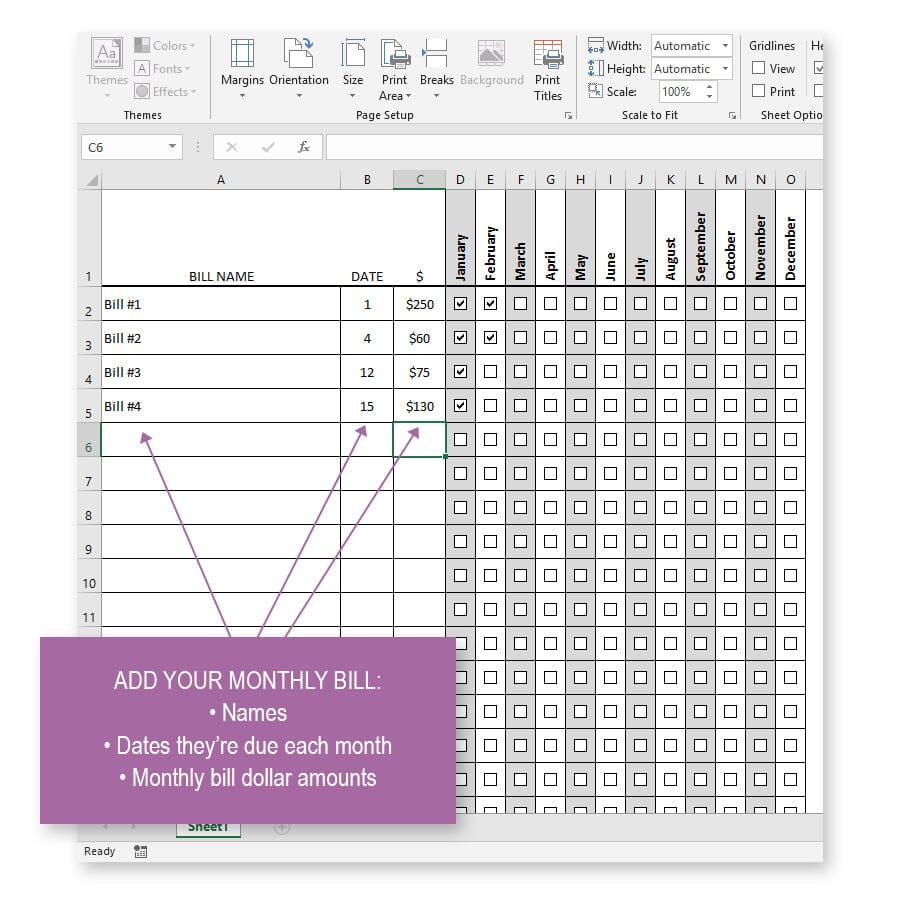 Bill Payment Tracker Log - Printable xlsm EXCEL file at Printable Planning